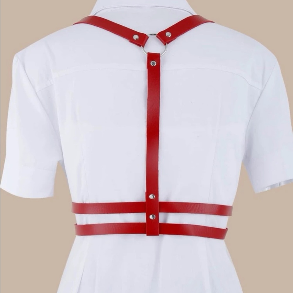 Red Underbust Double Harness Belt New - Picture 4 of 9